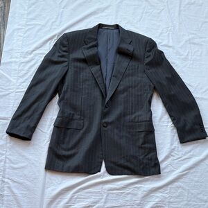 Hickey Freeman Wool Charcoal Pinstripe Two-Button Blazer Size 42L